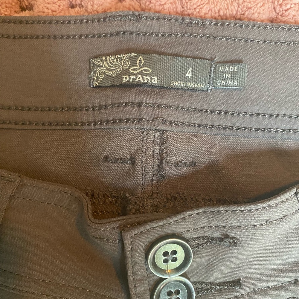 Prana Grey Button-Front Pants
